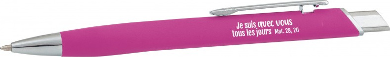Stylo métal Salomé bleu Je suis avec vous - Matt. 28:20