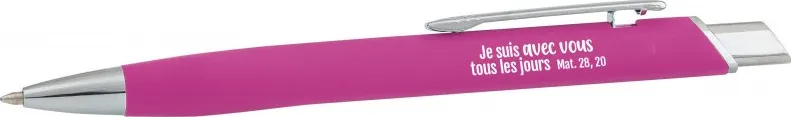 Stylo métal Salomé bleu Je suis avec vous - Matt. 28:20