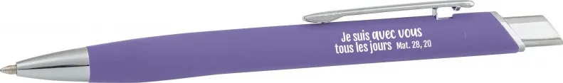 Stylo métal Salomé bleu Je suis avec vous - Matt. 28:20