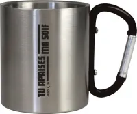 Mug métal camping mousqueton rouge "Tu apaises ma soif" - Jean 7.37