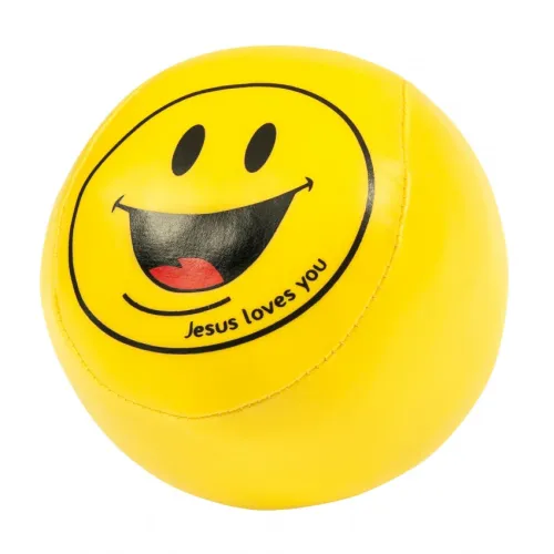 Balle souple smiley Jesus loves you