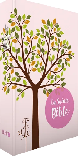 Bible Segond 1910 souple rose/arbre or
