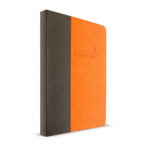 Bible Esaïe 55 confort souple Duo orange/gris zip