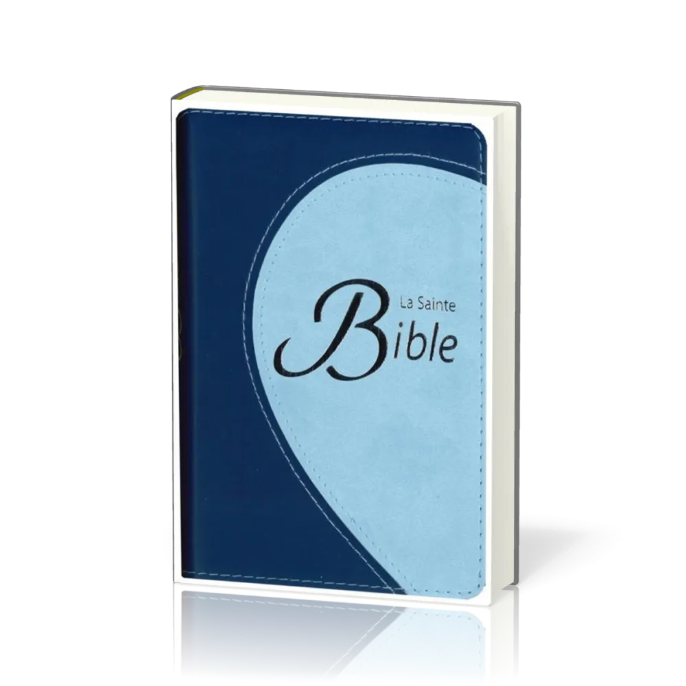 Bible Segond 1910 duo bleu argent