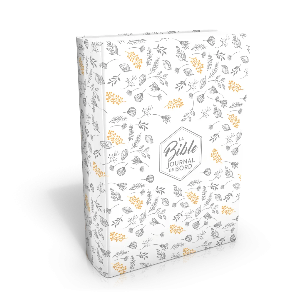 Bible SG21 Journal de bord souple Vivella blanc motifs dorés
