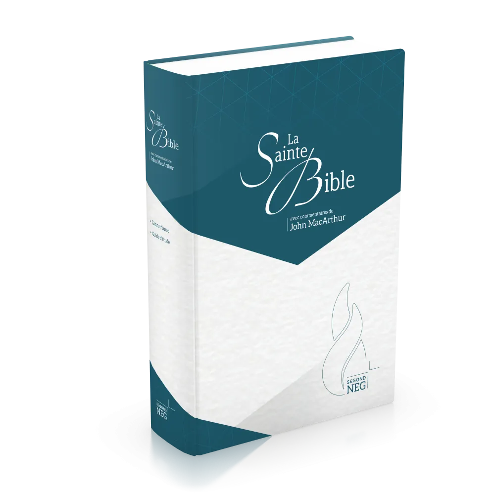 Bible NEG MacArthur rigide blanc/bleu