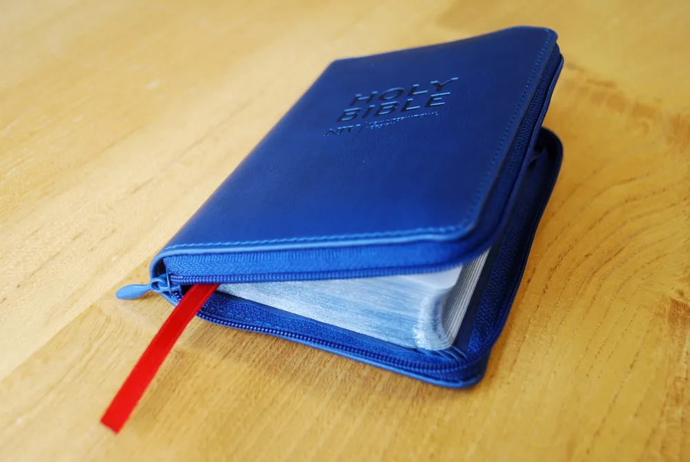NIV pocket Bible blue zip