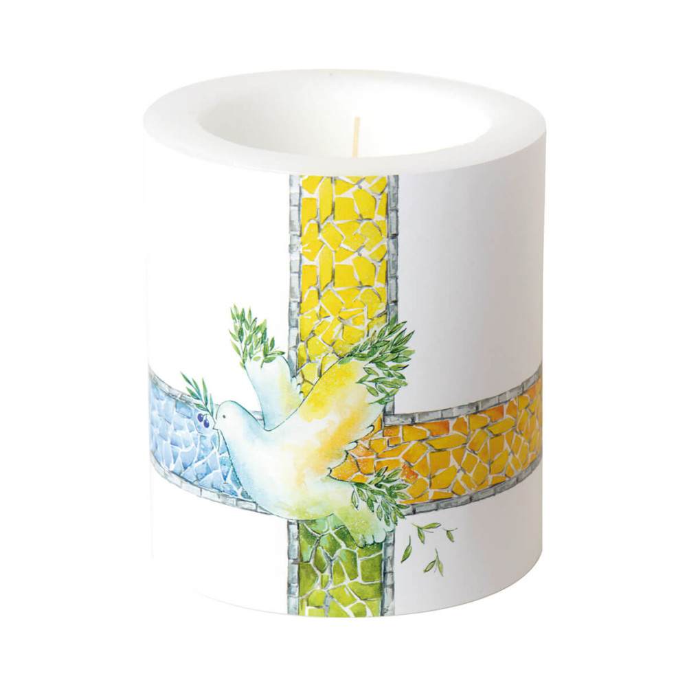 Bougie en cire et Photophore - Colombe