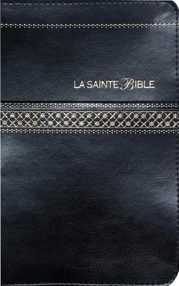 Bible Segond 1910 souple noir or zip onglets