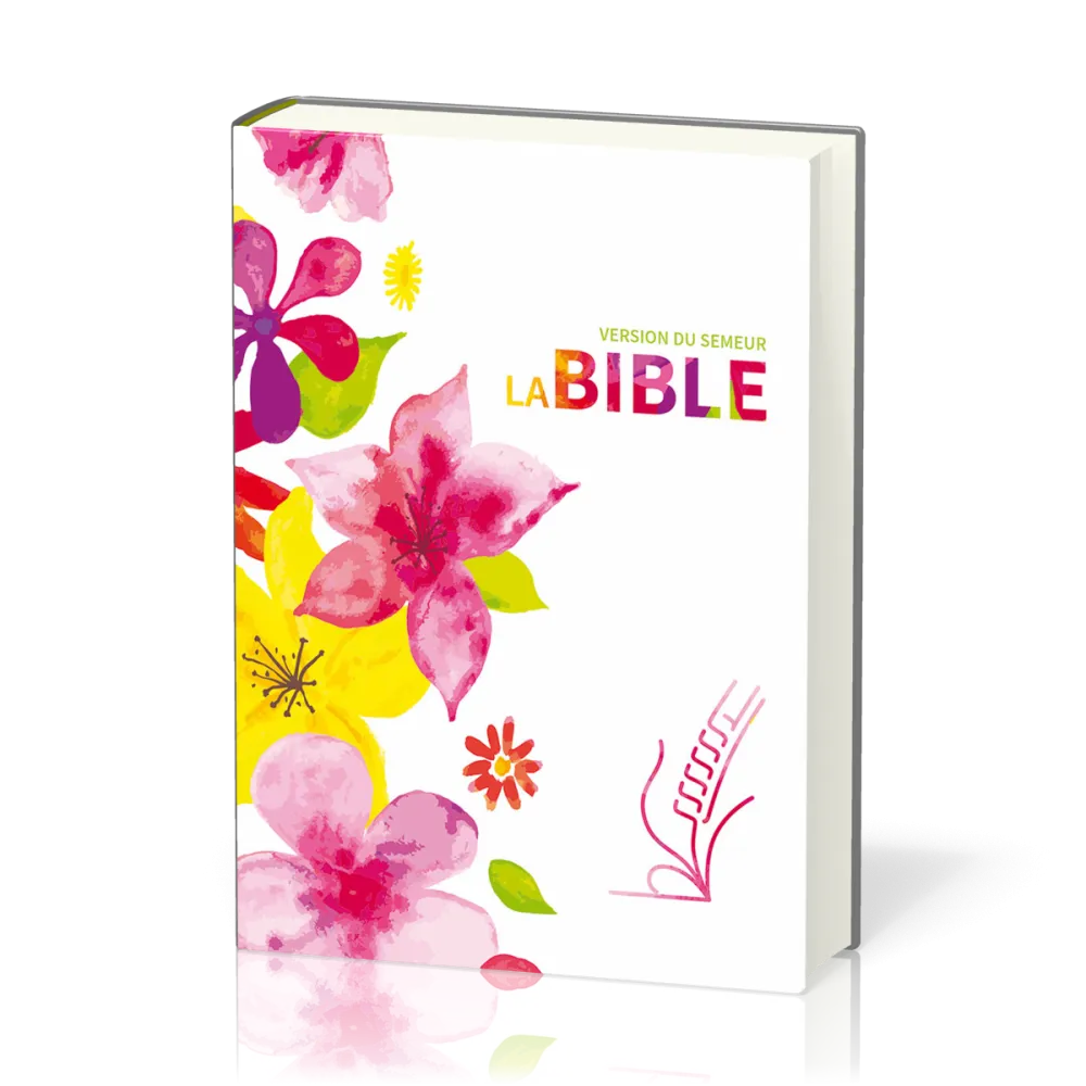 Bible Semeur rigide textile fleurs
