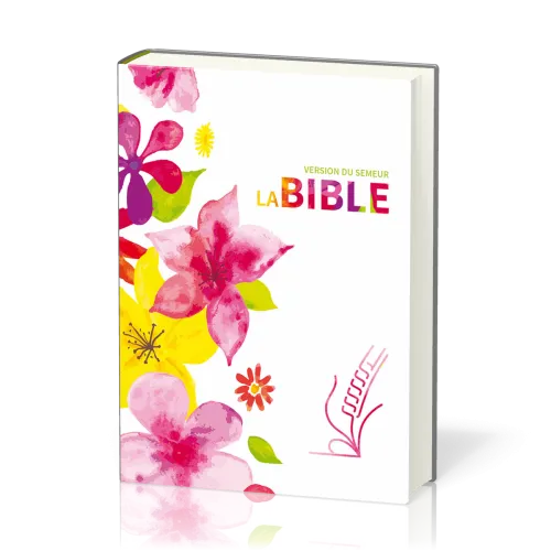 Bible Semeur rigide textile fleurs
