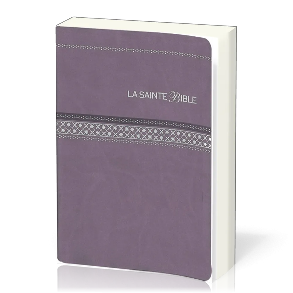 Bible Segond 1910 famille souple parme argent