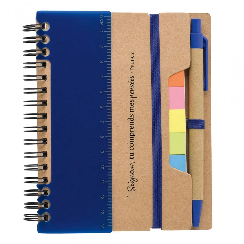 Carnet de notes bleu Seigneur Tu comprends mes pensées - Ps. 139:2