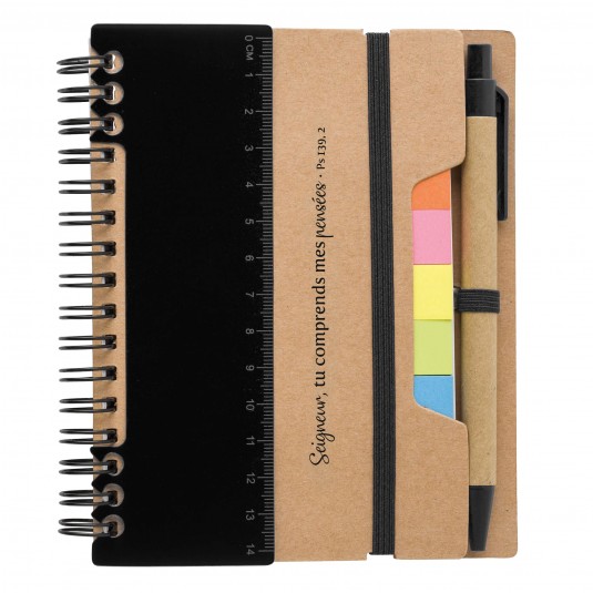 Carnet de notes noir Seigneur Tu comprends mes pensées - Ps. 139:2