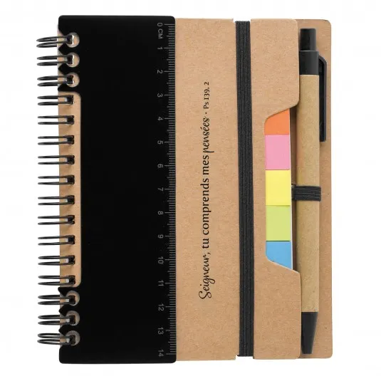 Carnet de notes noir Seigneur Tu comprends mes pensées - Ps. 139:2
