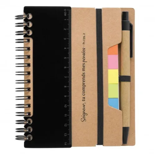 Carnet de notes noir Seigneur Tu comprends mes pensées - Ps. 139:2