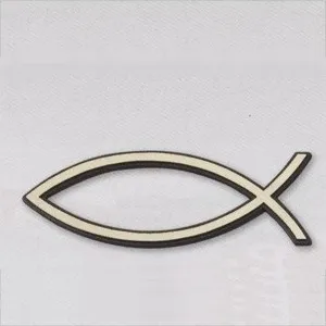 Autocollant ICHTUS relief doré petit