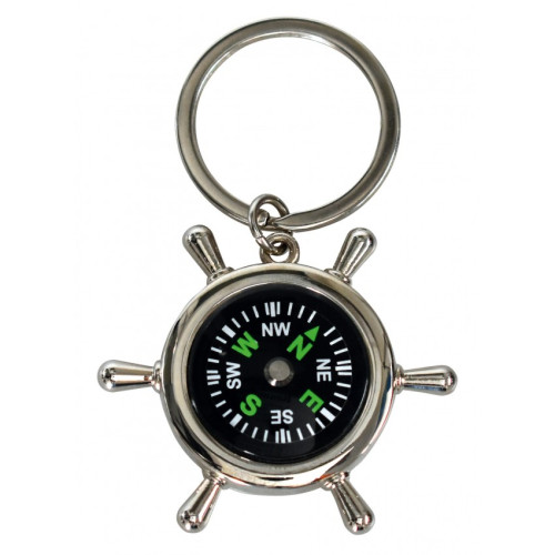 Porte-clés métal gouvernail - Dieu est avec toi