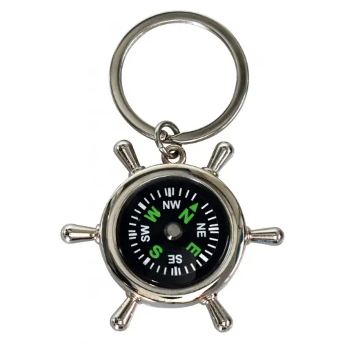 Porte-clés métal gouvernail - Dieu est avec toi