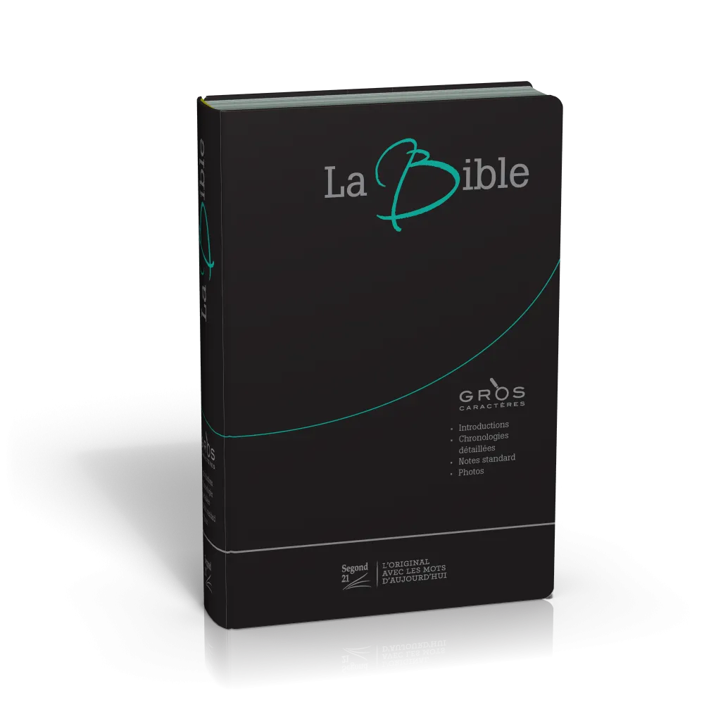 Bible SG21 gros caractères souple noire argent