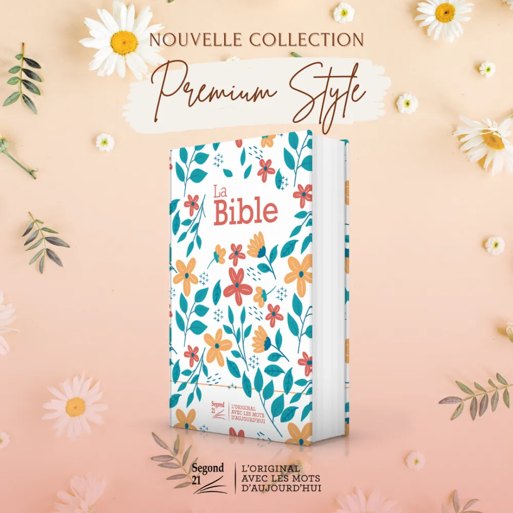 Bible SG21 rigide toilée matelassée fleuris