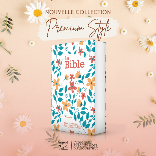 Bible SG21 rigide toilée matelassée fleuris
