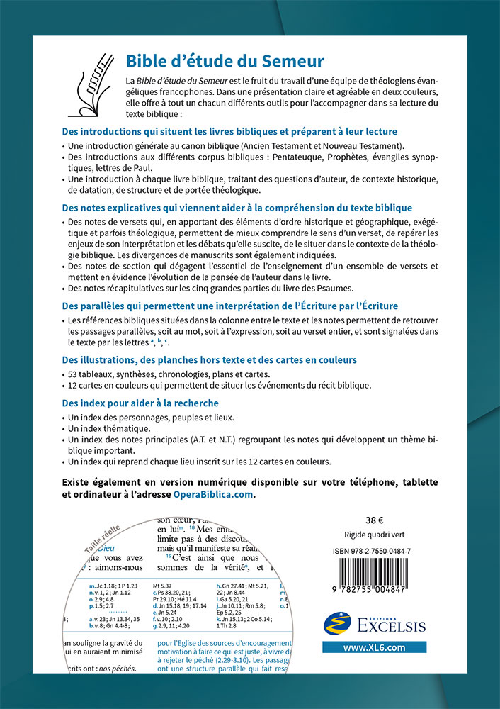 Bible Semeur Etude rigide vert olivier