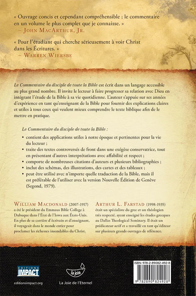 Commentaire du disciple de toute la Bible, Le - Ancien et Nouveau Testament