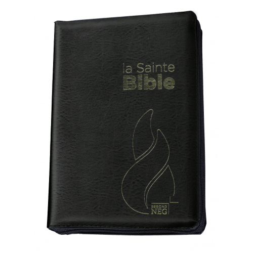 Bible NEG souple noir or onglets zip